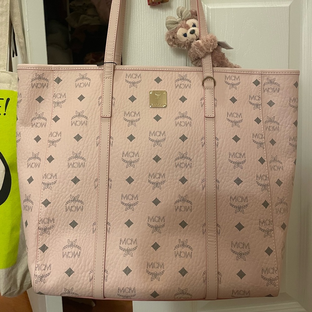 MCM Pink Leather Visetos Tote with Tags